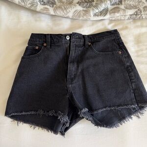 Abercrombie Black Denim High Rise Mom Short